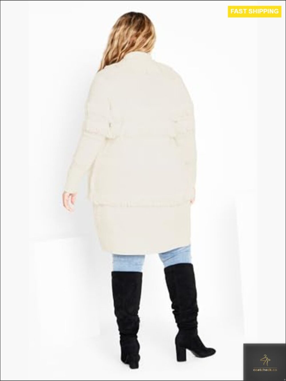 Open Front Cardigan Coatigan Fluffy Knit Relaxed Fit Long Sleeve Shrug Ivory - Picture 3 of 6